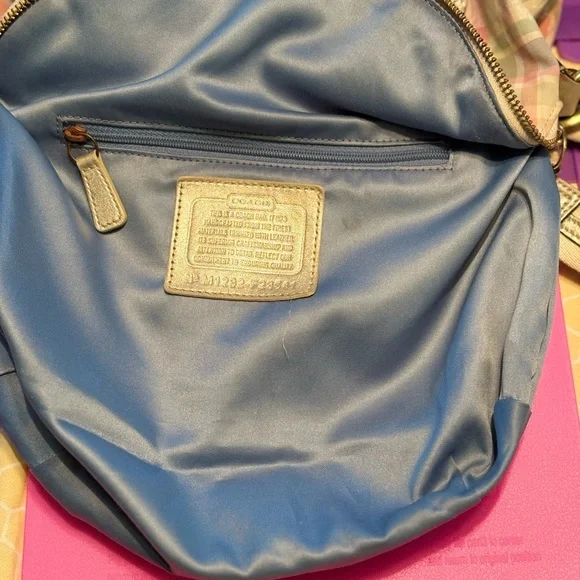 COACH Pink Poppy Plaid Satchel - Picture 6 of 16